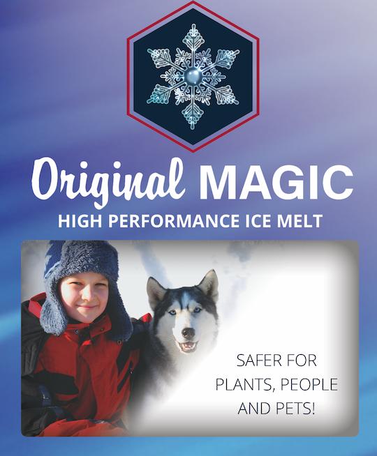 Ice Magic, High performance ice melt. Safer for plants, people, and pets
